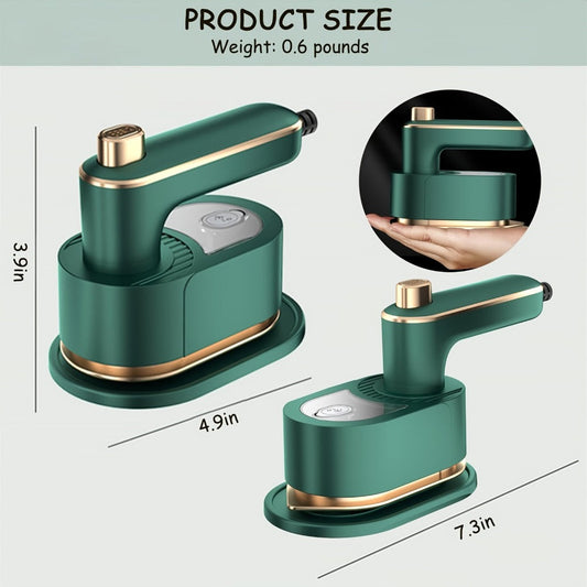 Handheld Garment Steamer and Compact Iron, 3-in-1 Dry and Steam Modes - Green