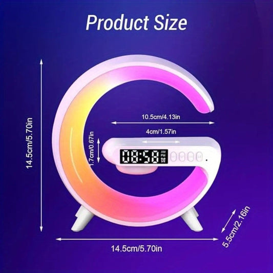 Bluetooth Speaker with Sunrise Alarm Clock, RGB Rhythm Light and Wireless Charging