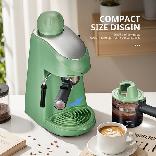 Espresso Machine, 3.5 Bar, 4-Cup Capacity with Milk-Frothing Steam Wand