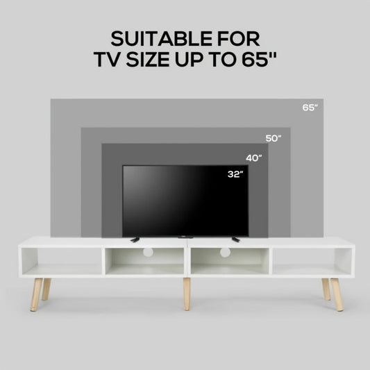 59-Inch Wood TV Stand with Cable Management for Practical Everyday Home Use in Living Room detail image