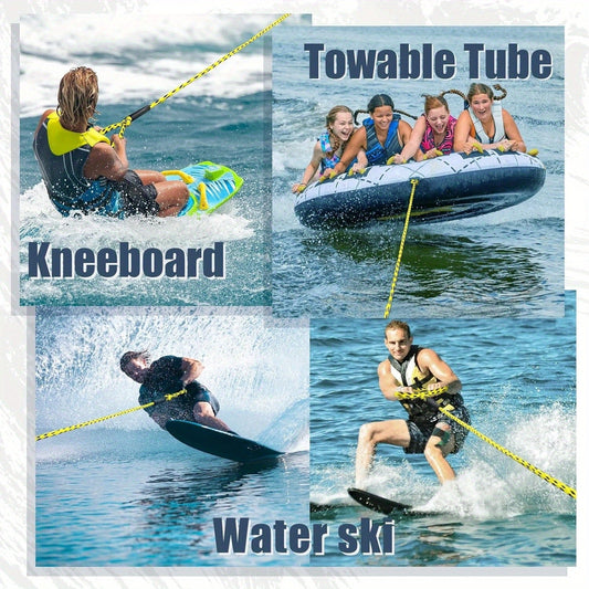 Floating Tow Rope with Loop Ends and Foam Grip, 60 ft, Orange or Yellow