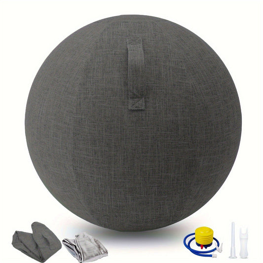 Exercise Ball Chair with Fabric Cover, 65 cm for Home Office, Yoga & Pilates