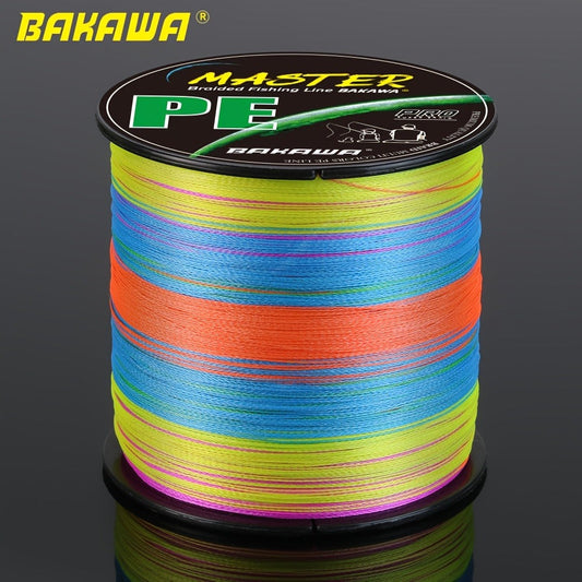Braided Fishing Line, BAKAWA X4 4-Strand PE, 500m with 20–85 lb Options