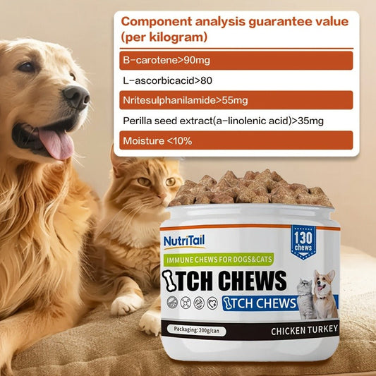 Pet Soft Chews, 200 g, Skin Chews, Probiotic or Quiet Moment Options