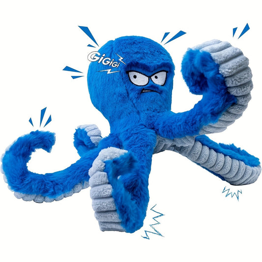 Octopus Plush Dog Toy with Squeaker and Crinkle, Single and Multipack Options