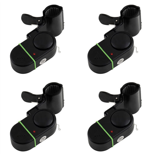 Fishing Bite Alarm Bells with Sound and Light Indicators, 4-Piece Rod Set