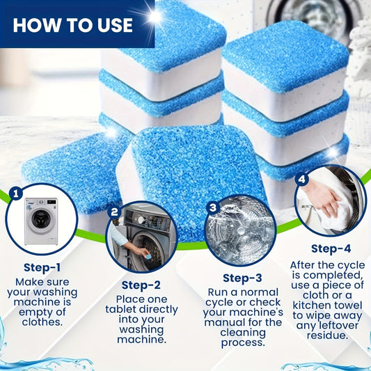 Washer and Dishwasher Cleaner Tablets, 2-in-1 Descaling Formula, 25-Pack