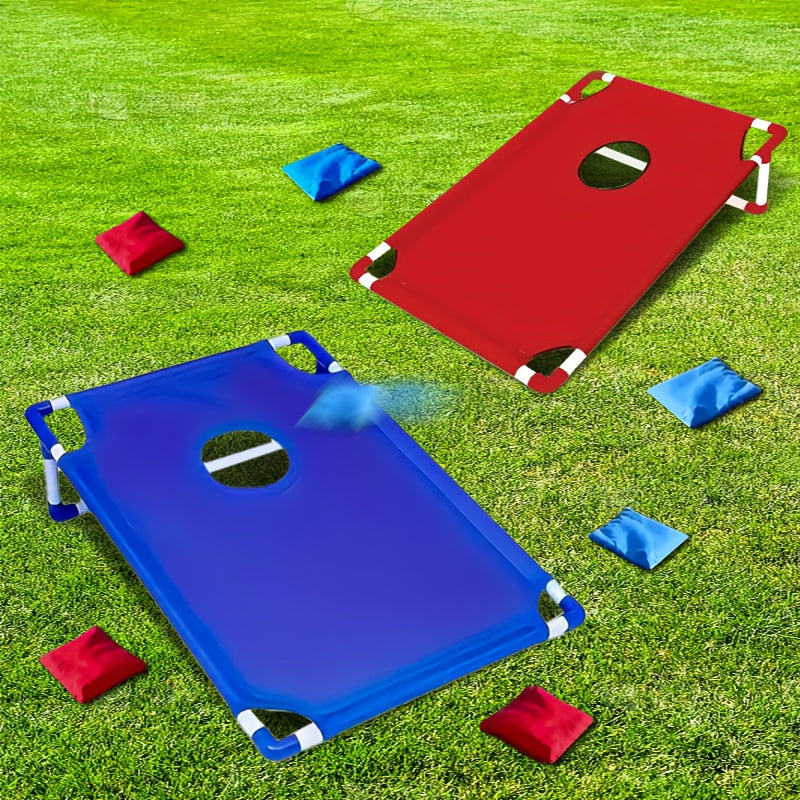 Cornhole Game Set with 12 Bean Bags Cornhole Boards Red Blue Gift Box for Outdoor Backyard Camping Beach Indoor Party Yard Games Holiday Gift Family Fun Bean Bag Toss Game