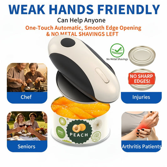 Electric Can Opener with One-Touch Operation, USB Charging and Automatic Stop
