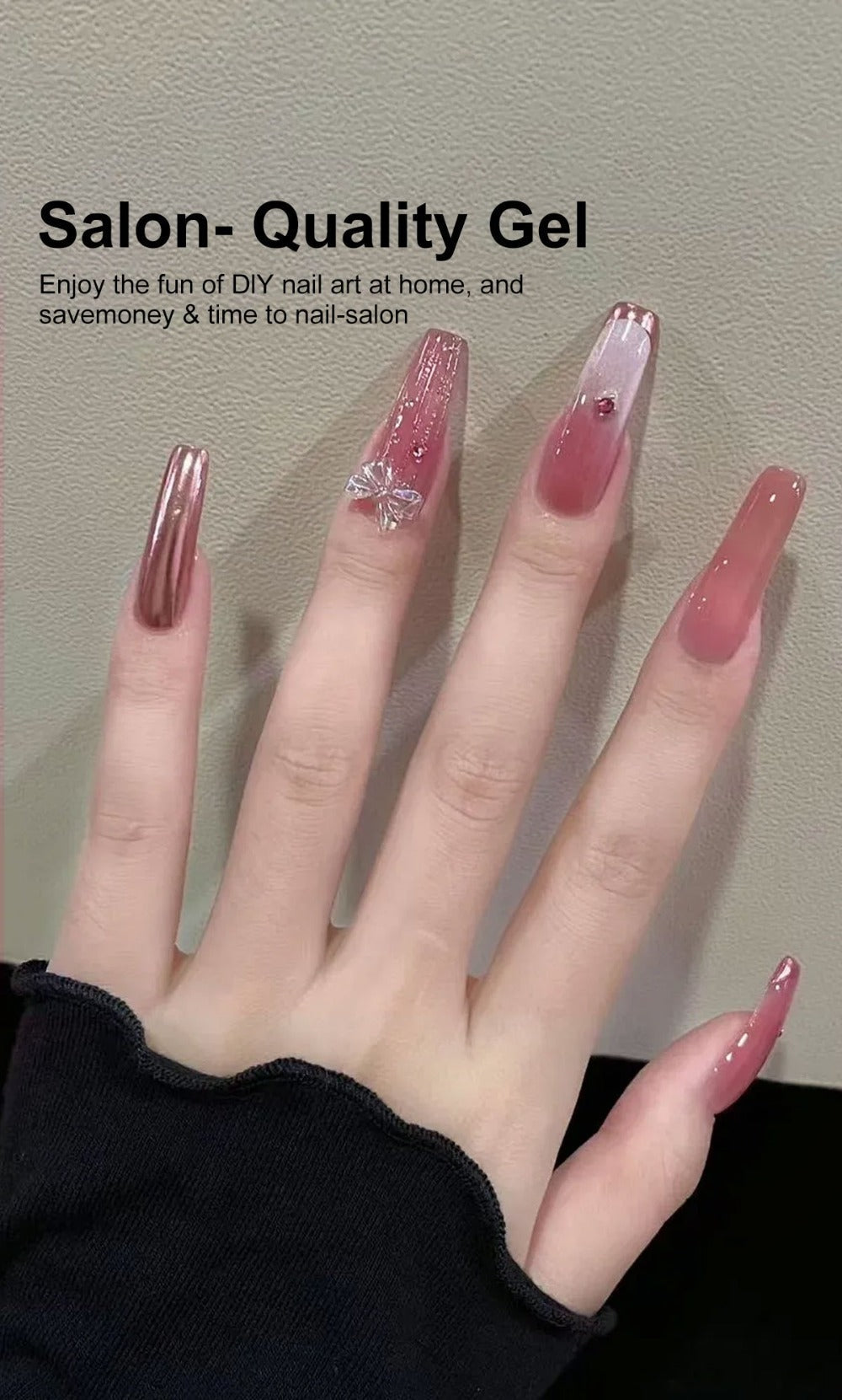 Gel Nail Polish Kit with UV LED Lamp 20 Colors Red & Pink Shades - All-in-One Soak-Off Starter Set with Base Coat Top Coat for DIY Home Salon Manicure, Gift for Women