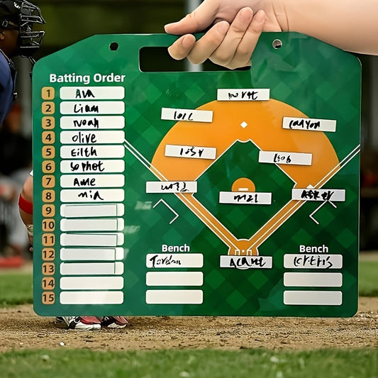 Magnetic Baseball Lineup Board with Dual-Sided Erasable Surface and Roster Cards