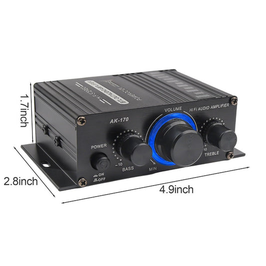 Stereo Power Amplifier AK170 with 2 Channels and RCA Input for Passive Speakers