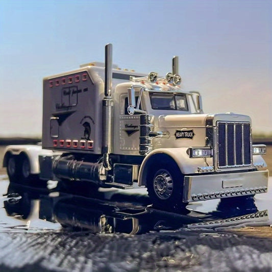 1:24 Scale Die-Cast Semi Truck Toy with Pull-Back Action and Detachable Trailer