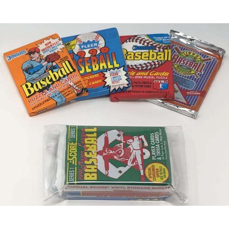 Unopened Vintage Baseball Card Packs Lot Look for Hall of Famers Cal Ripken Ken Griffey Jr Nolan Ryan Old Baseball Cards in Original Packs Vintage Collector Gift for Baseball Card Enthusiasts