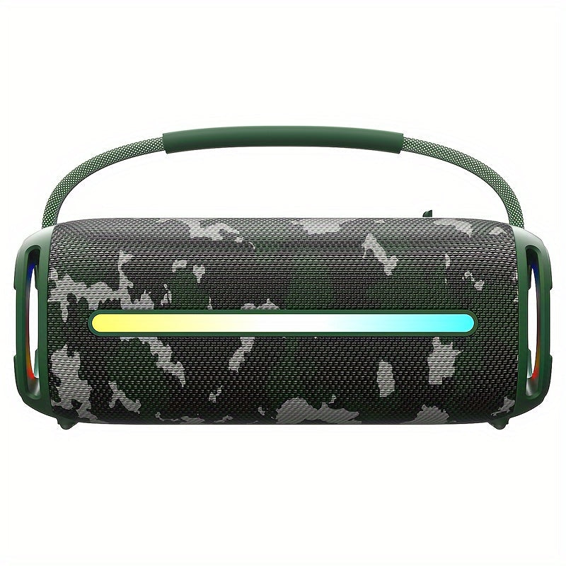 50W Bluetooth Speaker IPX6 Waterproof with LED Lights, Portable Wireless Speaker Rich Bass FM Radio USB TF Card Playback, Loud Outdoor Speaker for Parties Camping Beach Home