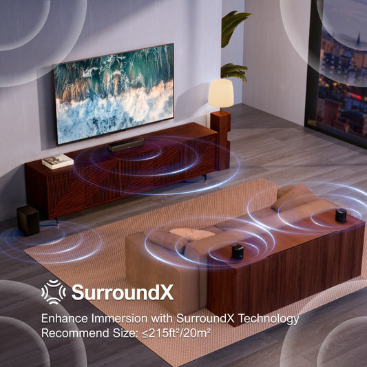5.1 Soundbar System with Wired Subwoofer, Surround Speakers and App Control