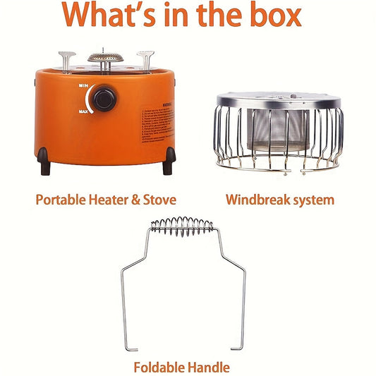 Propane Camping Stove, 9,000 BTU with Adjustable Flame, Gas Hose and MAPP Converter