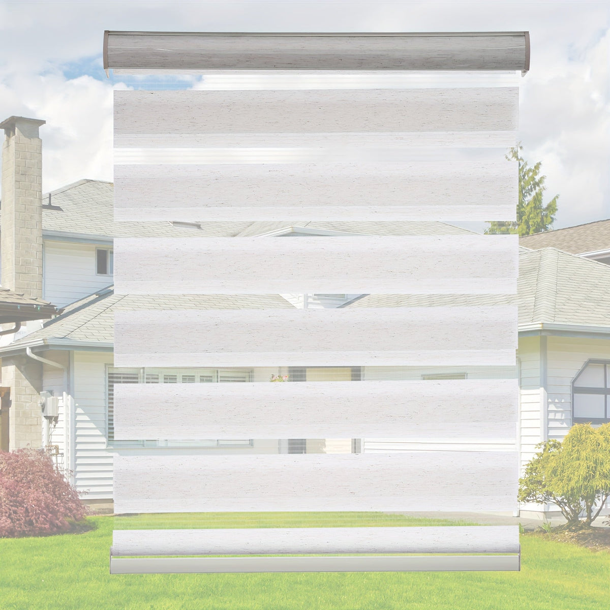 Cordless Zebra Blinds Double Layer Light Control Privacy Window Shades for Bedroom Living Room Office Easy Install Multiple Sizes