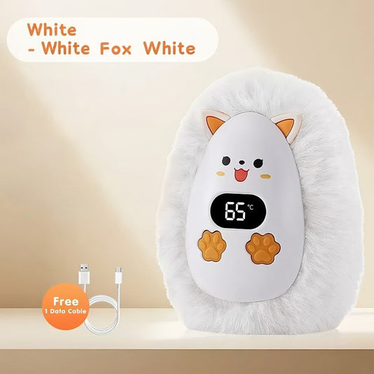 Rechargeable Electric Hand Warmer with Plush Cover and 3 Heat Settings