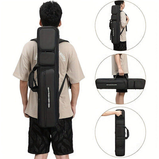 Pool Cue Case 4x4 with Hidden Backpack Strap and Large Accessory Pockets