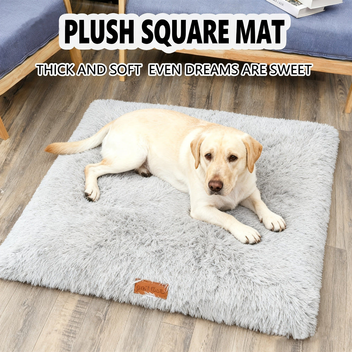 Fleece-Lined Dog Bed & Cat Mat – Thickened Warm Washable Square Pet Bedding for All Breeds | S, M, L, XL, XXL