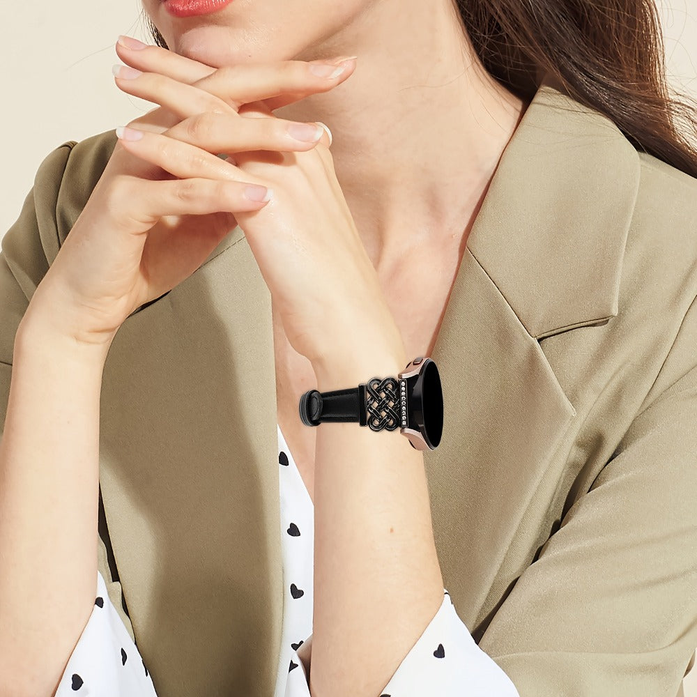 Samsung Galaxy Watch Band Women 20mm Ultra Thin Interlocking Buckle White Slim Strap, Fits Galaxy Watch 7 6 5 4 44mm 40mm, 6 Classic 47mm 43mm, 5 Pro, 4 Classic, Watch 3 41mm, Active 2 – Ladies Replacement Wristband