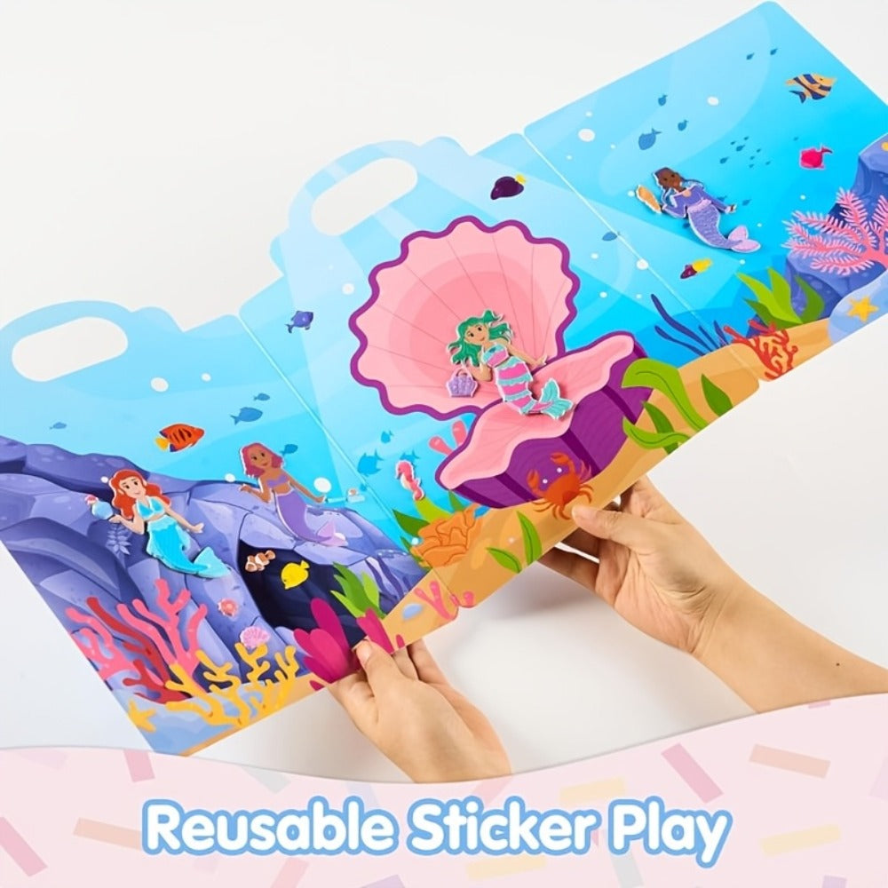 Reusable 3D Foam Sticker Books for Kids, 3 Themes, 195+ Stickers