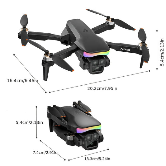 Foldable RC Camera Drone with LCD Screen Controller and Dual Cameras