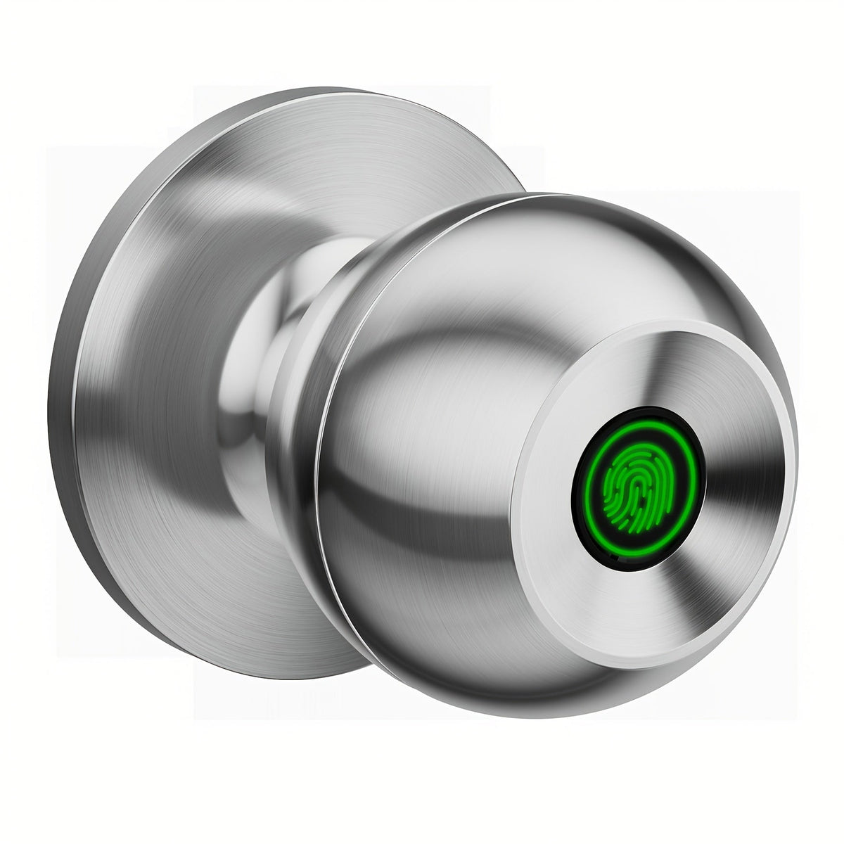 K10 Rechargeable Smart Door Knob with Fingerprint & App Control - 3-in-1 Keyless Entry, Entrance/Passage/Privacy Mode, Built-In Lithium Battery, No Battery Replacement, Matte Black & Brushed Nickel