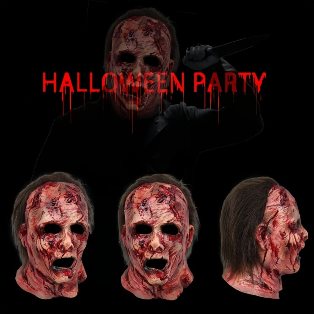 Halloween Latex Mask Scary Skull Bloody Decayed Face Horror Mask for Adults Cosplay Rave Party Stage Show Haunted House