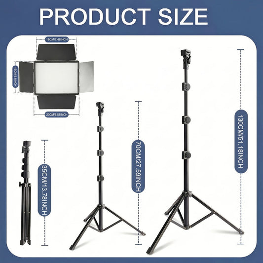 LED Fill Light Kit with 10-Inch Square Panel, 3 Color Modes & Baffles