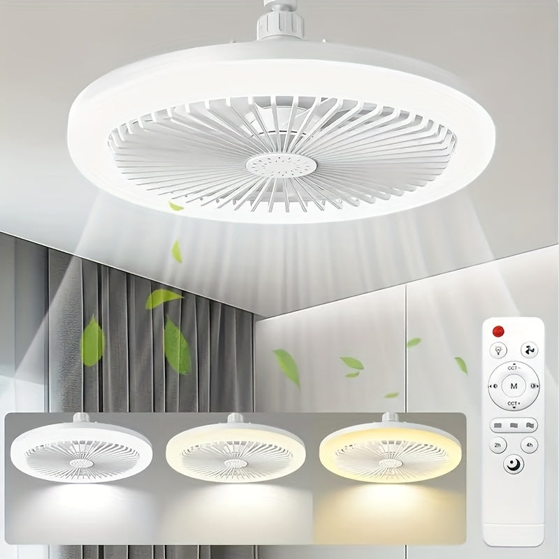 Ceiling Fan Light with Remote Control 3-Speed 3-Color Dimmable LED E26 Base 3000-6500K Adjustable Direction Timer Night Light Function for Bedroom Living Room