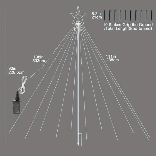 Waterfall Fairy Lights, USB Powered with 8 Modes, White Indoor String Lights