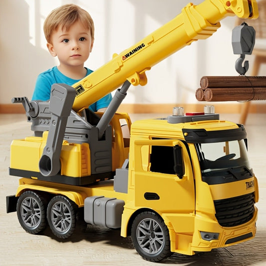 Inertia Crane Truck Toy with Telescopic Arm and Double Doors