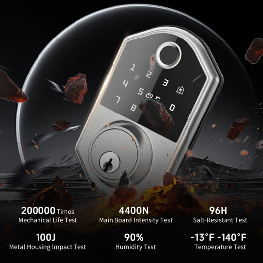 Fingerprint Keypad Door Lock with Anti-Peep PIN, Auto-Lock and Optional IC Card Access