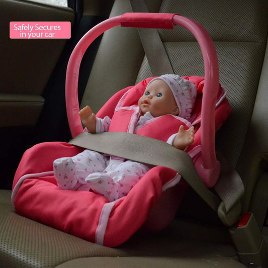 Pink Unicorn Doll Car Seat and Carrier for Dolls Up to 18 Inches