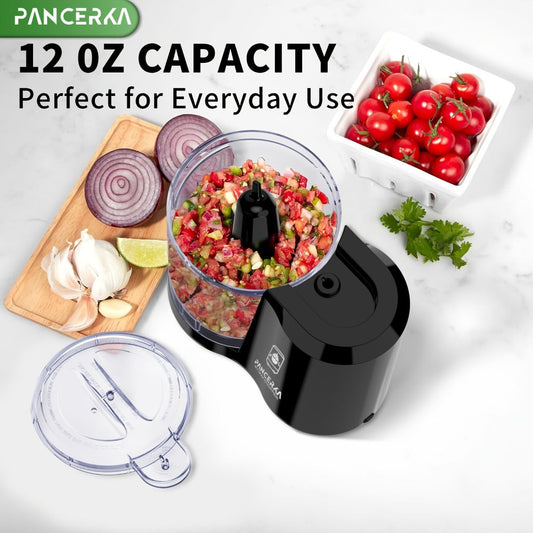 Electric Vegetable Chopper with One-Touch Control for Meal Prep, Black