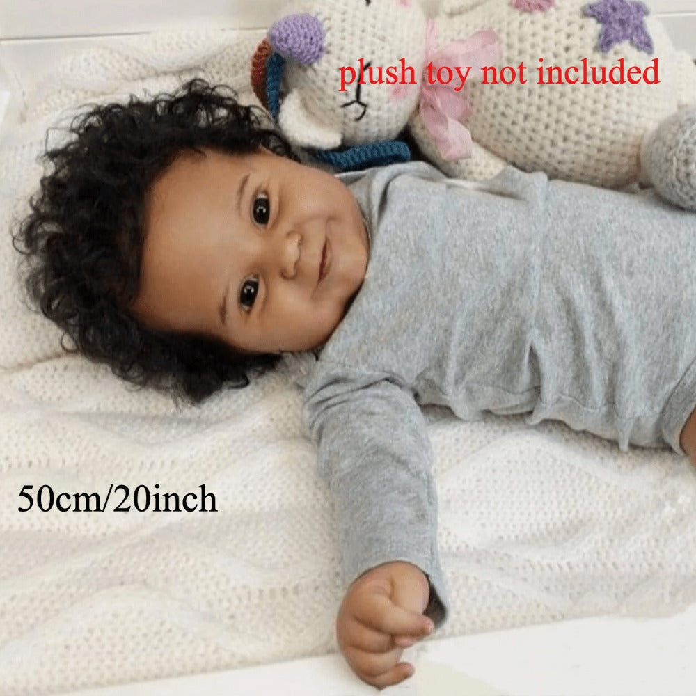 20-Inch Maddie Black Reborn Baby Doll with Soft Vinyl Body