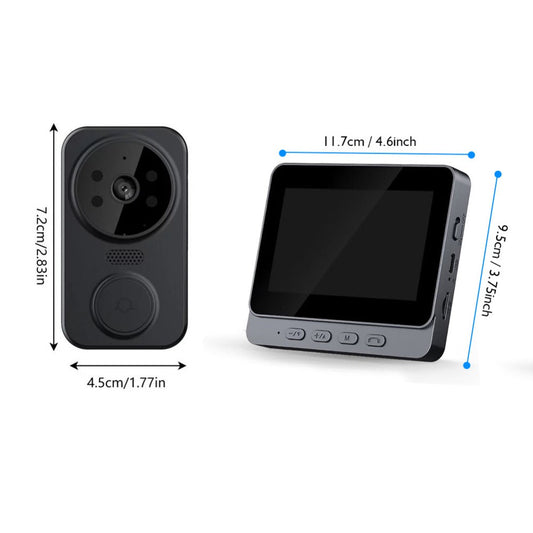 Wireless Video Doorbell with 4.3-Inch Monitor, No WiFi or App Required