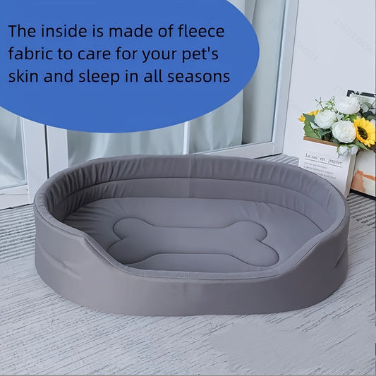 Dog Bed with Sherpa Plush Removable Washable Cover and Non-Slip Base, M–2XL