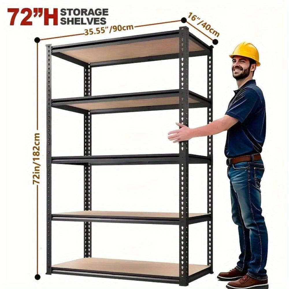 Heavy Duty Metal Shelving Unit 72 Inch – 400 lbs Per Shelf Adjustable Steel Storage Rack for Garage, Warehouse, Home & Office, Industrial Style Utility Shelf, Easy Assembly