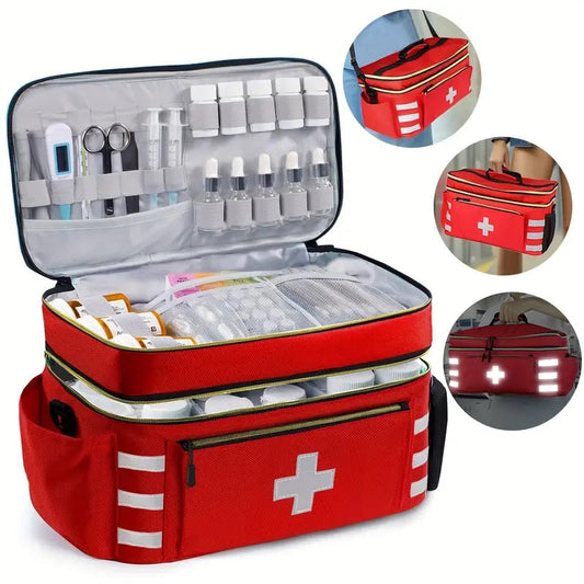 Medicine Storage Bag Organizer with Compartments for Home and Travel