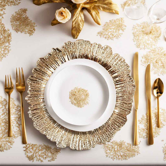 Charger Plates with Floral Reef Design, 13-Inch Set of 24 for Wedding Table Settings