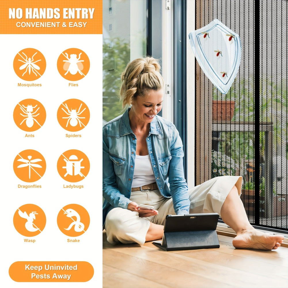 Magnetic Screen Door for Doorways – Heavy Duty Self-Sealing Mesh Door Screen with Magnetic Closure, Hands-Free, Pet & Kid Friendly, Durable Nylon, Fits Most Door Frames, Easy Install