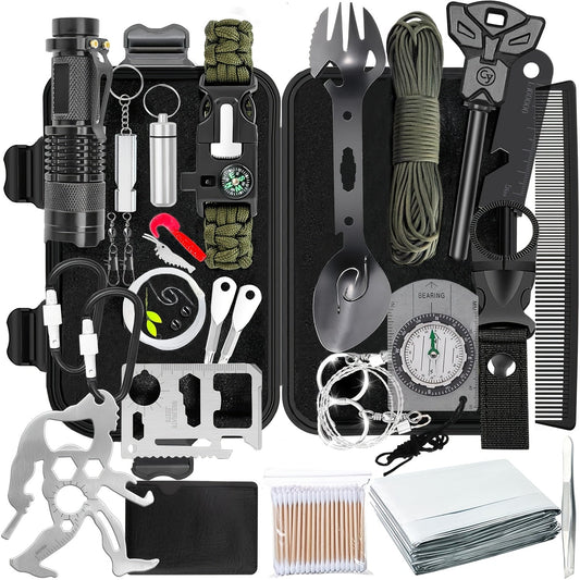 First Aid and Survival Kit, 38 Pieces with Magnesium Fire Starter and Multi-Tools