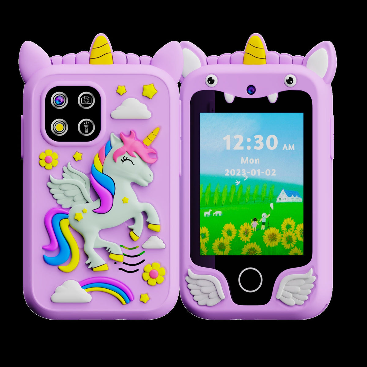 Kids Toy Smart Phone with HD Touchscreen & Dual Camera – 8GB Storage Dinosaur Play Phone | Educational Travel Toy for Boys & Girls Ages 3-10, Birthday Halloween & Christmas Gift | Green Blue Pink Purple