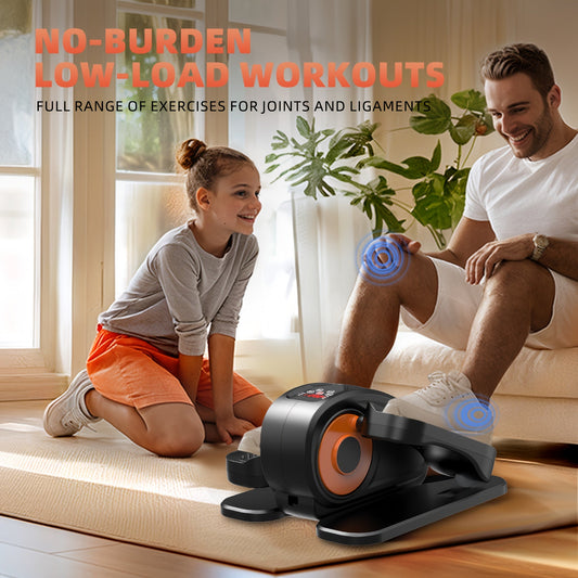 Electric Under Desk Elliptical, 12-Speed Seated Pedal Exerciser with Remote, Orange