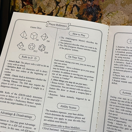 RPG Campaign Journal with Character Sheets, Spell Tracker and Map Pages