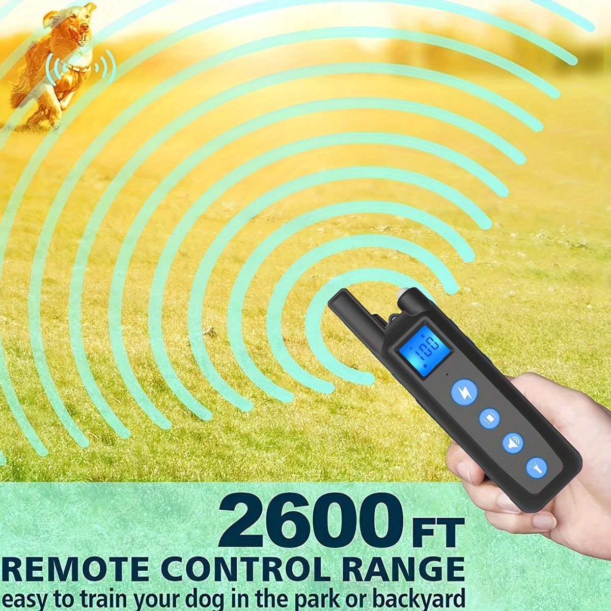 Remote Dog Training Collar 2600ft Rechargeable - Vibration & Sound Modes Adjustable Nylon Strap USB Charging for Small to Large Dogs 1, 2 or 3 Dog Sets