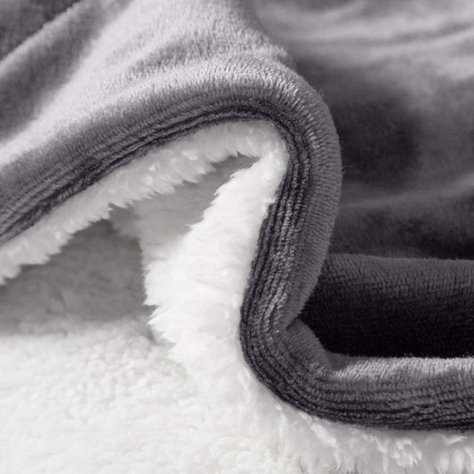 Sherpa Fleece Blanket, Double-Sided 480 GSM in 13 Colors and 3 Sizes